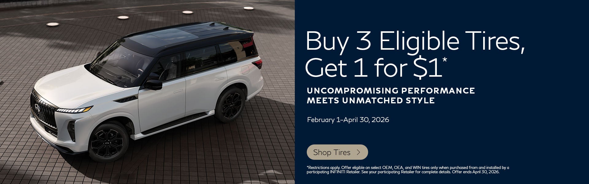Buy 3 Eligible Tires, Get 1 for $1*