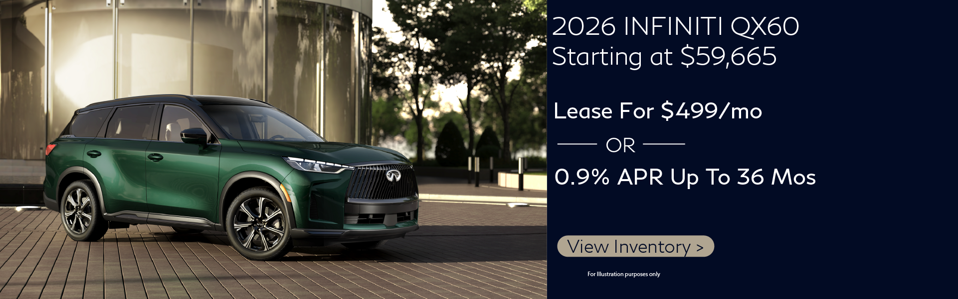 2026 INFINITI QX60 starting at $59,665