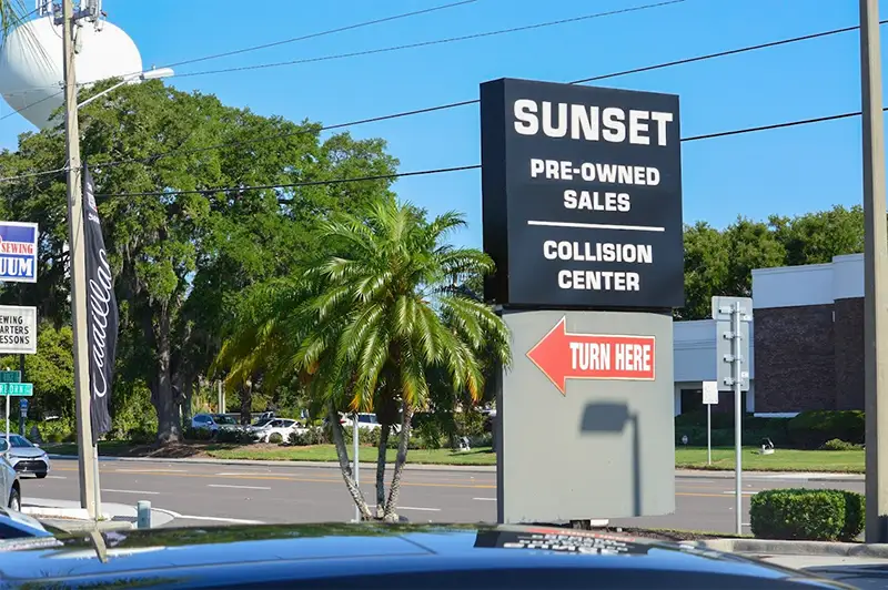 Collision center sign